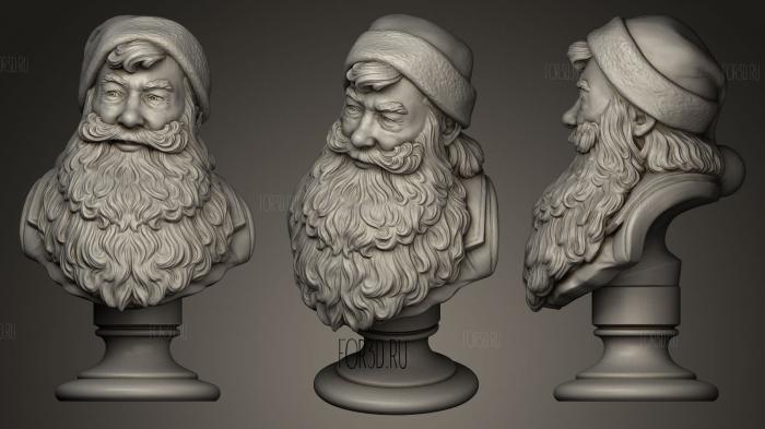 Santa Claus Portrait stl model for CNC