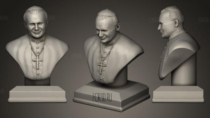 Святой Папа Иоанн Павел Великий 3d stl модель для ЧПУ