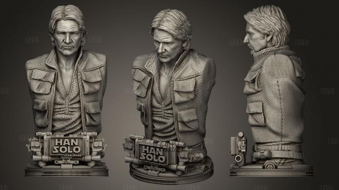 Star Wars  Han Solo One Piece Old Head stl model for CNC