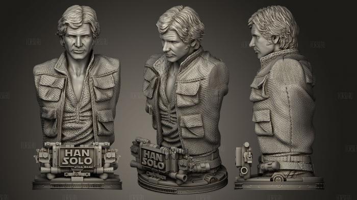 Star Wars  Han Solo One Piece Young Head stl model for CNC