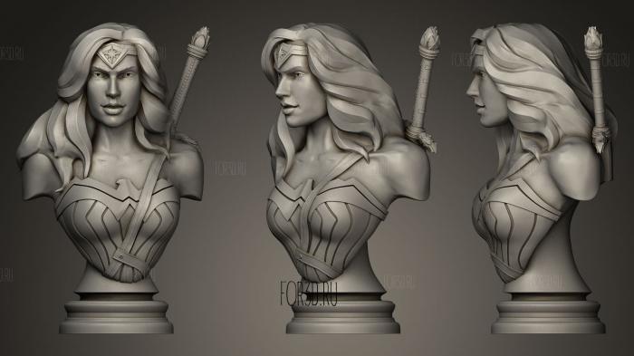 Wonder Woman with sword stl model for CNC