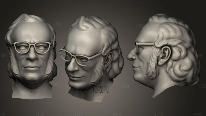 Bust of Isaac Asimov stl model for CNC