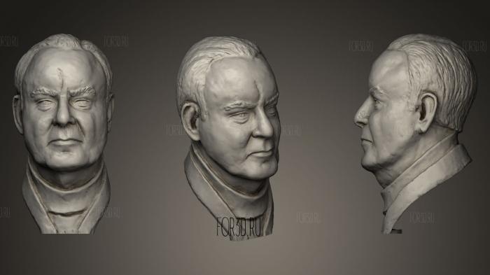 Bust of Leonard Currie stl model for CNC