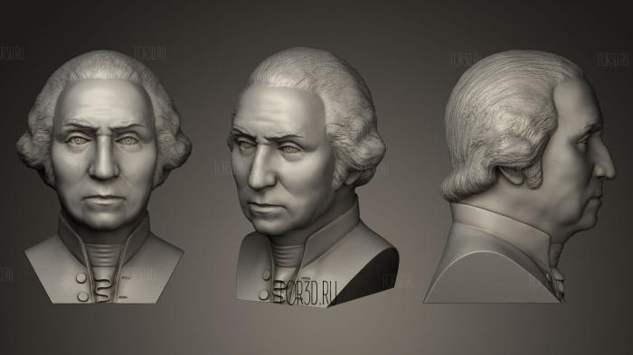George Washington bust for 3D stl model for CNC