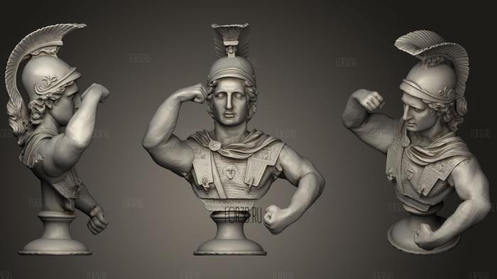 Beefy Armed Alexander The Great stl model for CNC