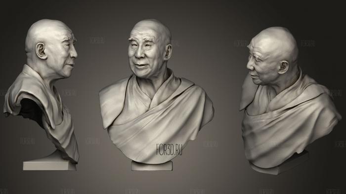 His Holiness the Dalai Lama stl model for CNC