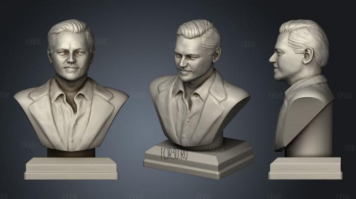 Bust Leonardo Dicaprio 2 stl model for CNC