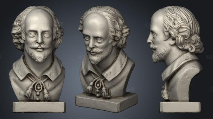 Bust of William Shakespeare stl model for CNC