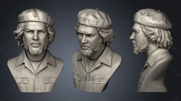 Che Guevara bust stl model for CNC
