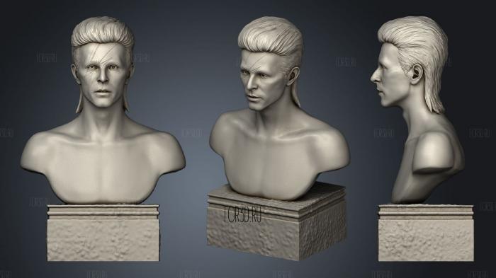 David Bowie Bust stl model for CNC