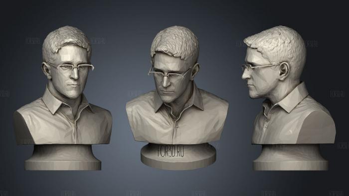 Edward Snowden Sculpture stl model for CNC