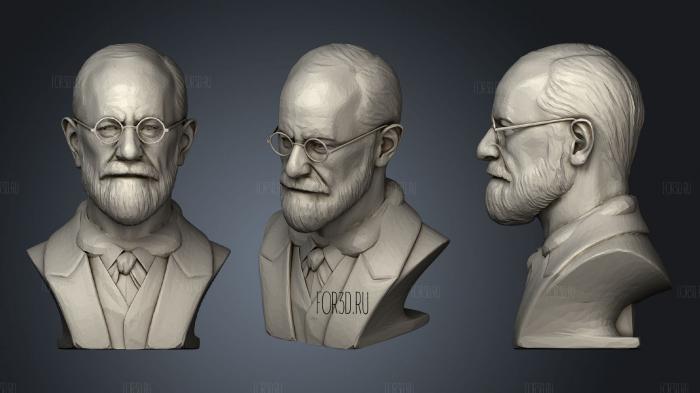 Freud reparado bust stl model for CNC