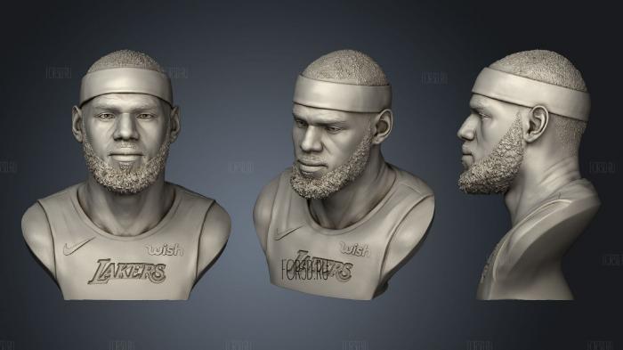 Lebron James Bust in Lakers jersey Ready stl model for CNC