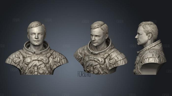 Neil Armstrong Bust stl model for CNC