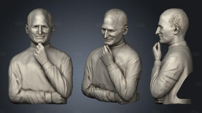 Steve Jobs bust stl model for CNC