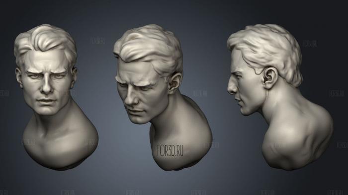 Tom Cruise bust stl model for CNC