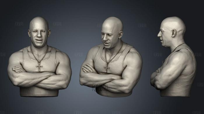 Vin Diesel bust stl model for CNC