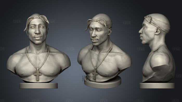 2Pac bust stl model for CNC