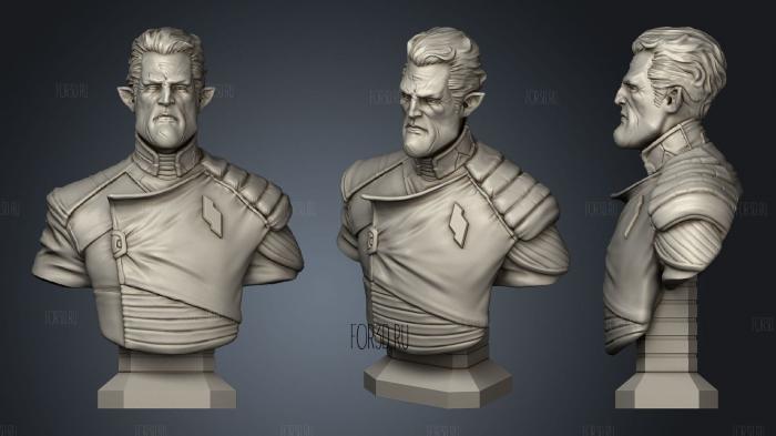 Admiral Gord bust stl model for CNC