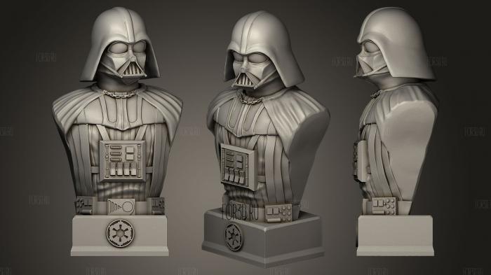Darth Vader with podium stl model for CNC