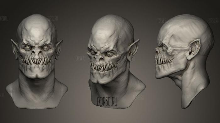 Голова демона с клыками 3d stl модель для ЧПУ