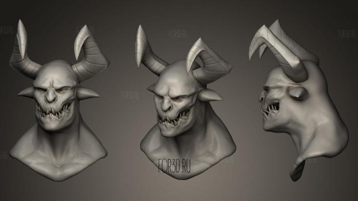 demon head with horns 3d stl модель для ЧПУ