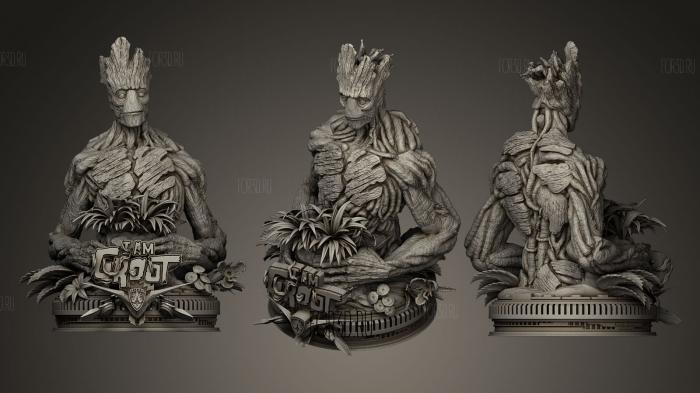 Groot without leaves stl model for CNC