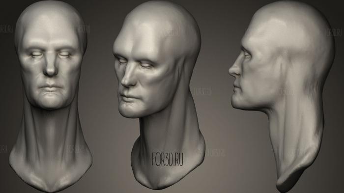 man head with a long neck stl model for CNC