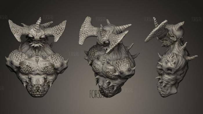 Creature monster bust stl model for CNC