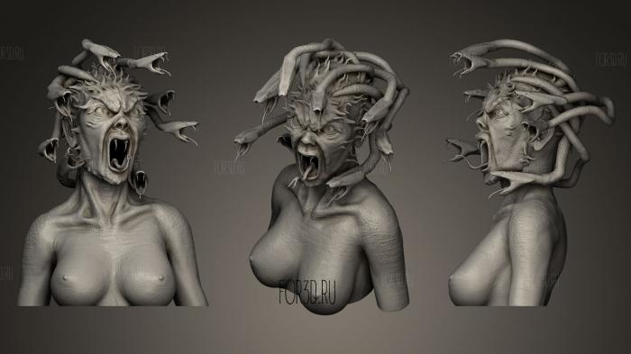 Medusa Gorgon Bust Sculpt stl model for CNC