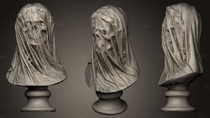 Death Skull in veil 3d stl модель для ЧПУ