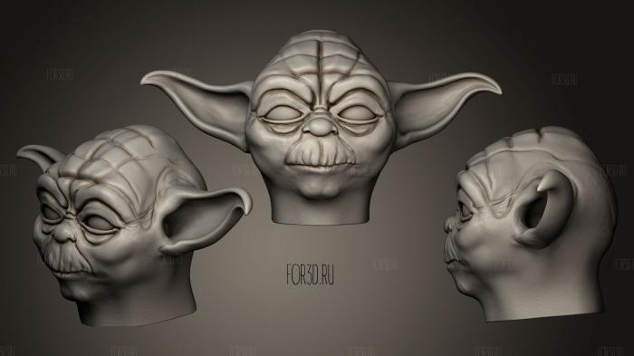 Star Wars Yoda head stl model for CNC