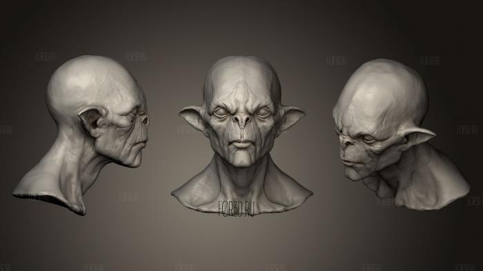 Скульптура головы инопланетянина 1 3d stl модель для ЧПУ