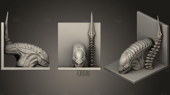 Alien Xenomorph Bookends (Left And Right) stl model for CNC