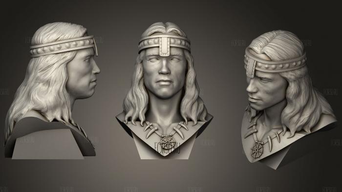 Conan The Barbarian Bust Remix (Fixed Necklace) stl model for CNC