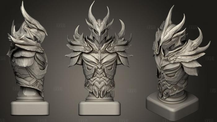 Daedric Armor Bust   Combined stl model for CNC