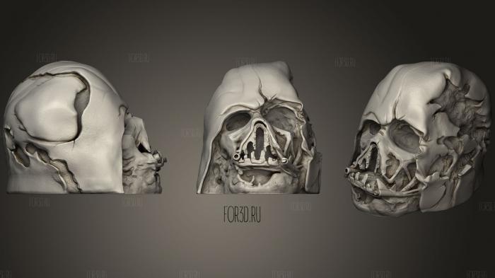 Darth Vader Melted Mask stl model for CNC