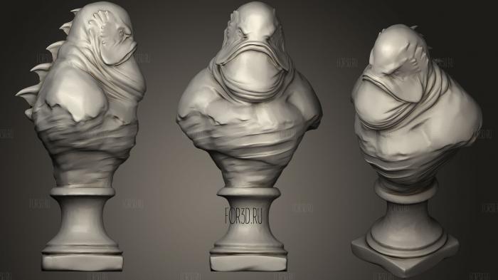 Deep One Bust Sculpture Cthulhu stl model for CNC