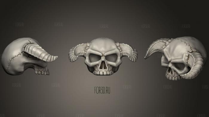 Demon Skull (V2) Separate Jaw And Hollow 3d stl модель для ЧПУ