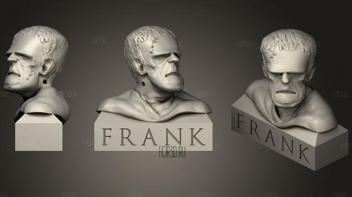 Frank (Frankenstein) Bust stl model for CNC