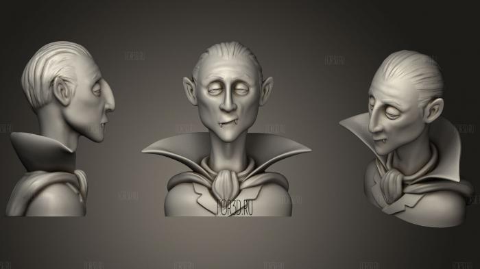 Halloween Vampire Character Bust stl model for CNC