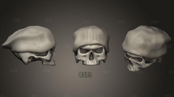 Skull bust statue art stl model for CNC