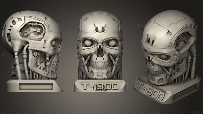 T800 Smooth Terminator Endoskull P Withbase (Not Exoskull) stl model for CNC