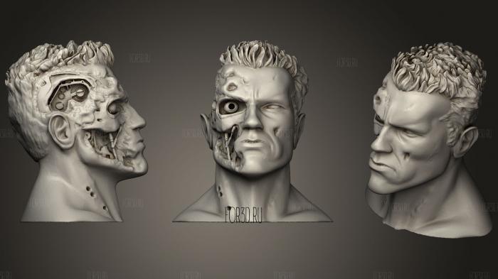 Terminator Damaged T800 (Darkfate) stl model for CNC