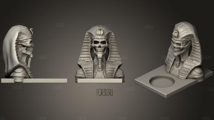 Undead Pharaoh Tealight Candle Holder stl model for CNC
