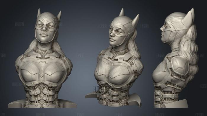 Batgirl bust stl model for CNC