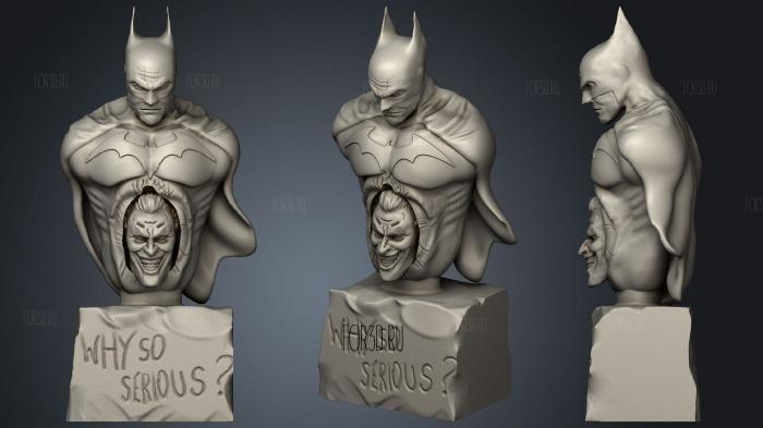 Batman & Joker Bust stl model for CNC