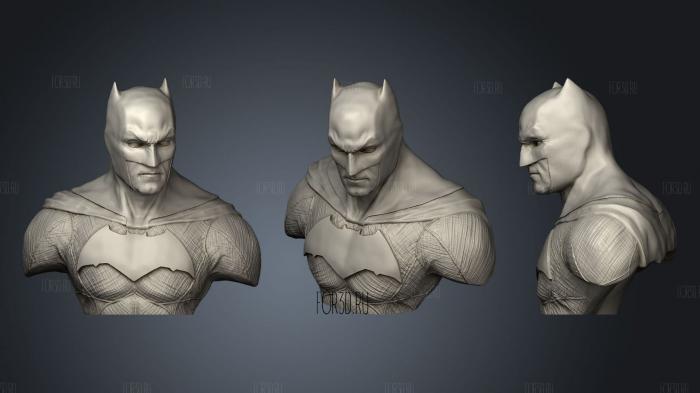 Batman Bust wide stl model for CNC