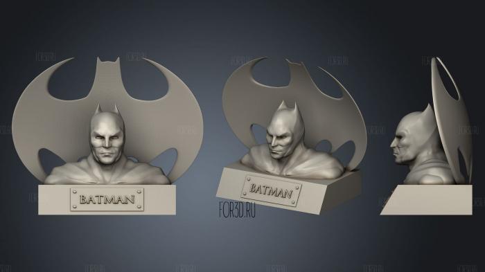 Batman bust WITH BAT ON BACK 3d stl модель для ЧПУ