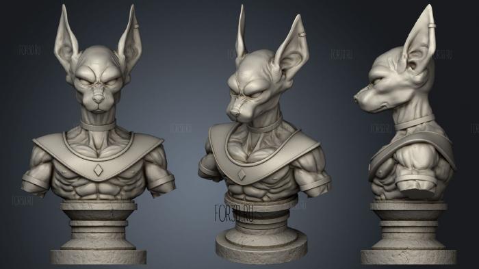 Beerus Bust stl model for CNC